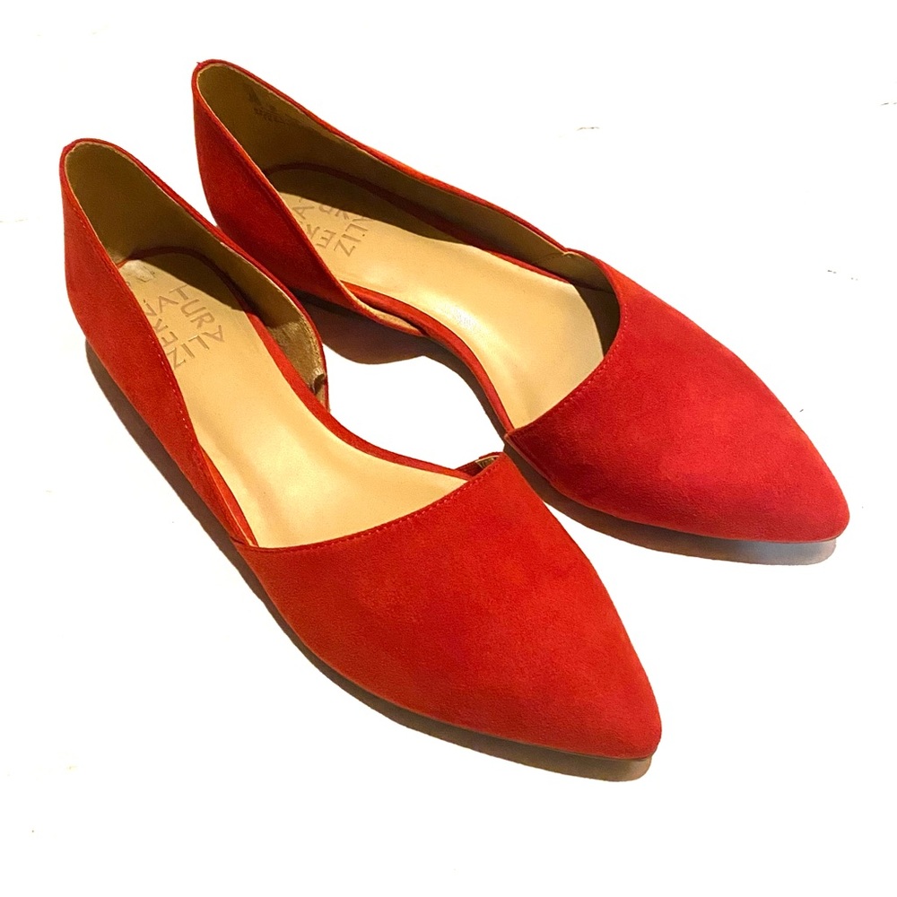 Naturalizer D'orsay Red Pointy Toe Flat Shoes Career Women's 8